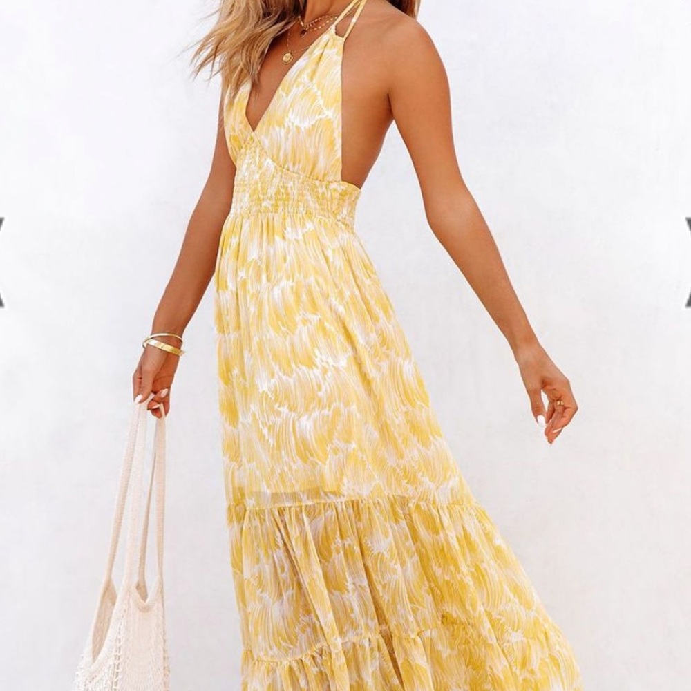 COPY - Vici Trip For Two Smocked Halter Maxi Dress size S